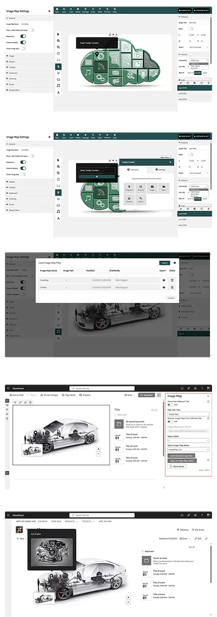 Image Maps for SharePoint examples: clickable hotspots on intranet images